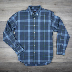J. Crew Heathered Cotton Plaid Shirt - Large
